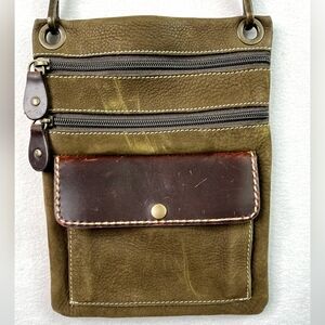 Roots Crossbody Bag Women's Brown Genuine Leather Rustic